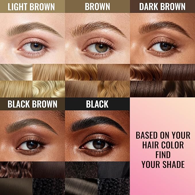 Vevivia Dual-Tip Microblading Eyebrow Pencil & Clear Brow Gel, Dark Brown