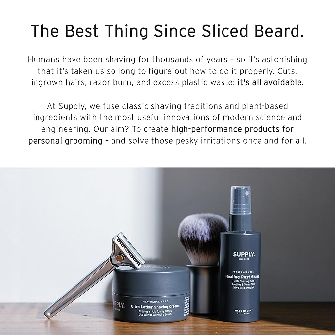 SUPPLY Healing Post Shave Spray for Men – Alcohol-Free Aftershave to Soothe Irritation, Hydrate Skin & Reduce Razor Burn – Sensitive Skin Friendly – Fragrance Free, 2 oz