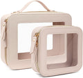 FFpaw 2Pcs Travel Clear Makeup Bag, Large American Mahjong Tile Bag Cosmetic Case with Zipper Portable Makeup Pouch Toiletry Bag Traveling Cosmetic Organizer Storage Bag Car Organizer Car Essentials