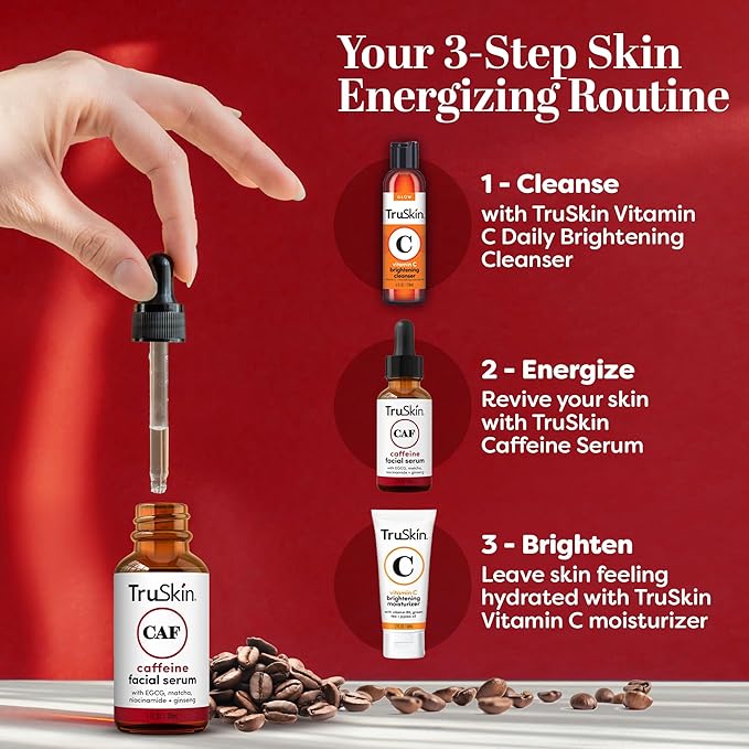 TruSkin Caffeine Face & Eye Serum for Dark Circles & Puffiness, 1 fl oz