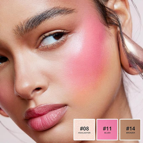3Pcs Contour Stick Kit,Shades with Highlighter Blush Bronzer, #1 LIGHT FAIR