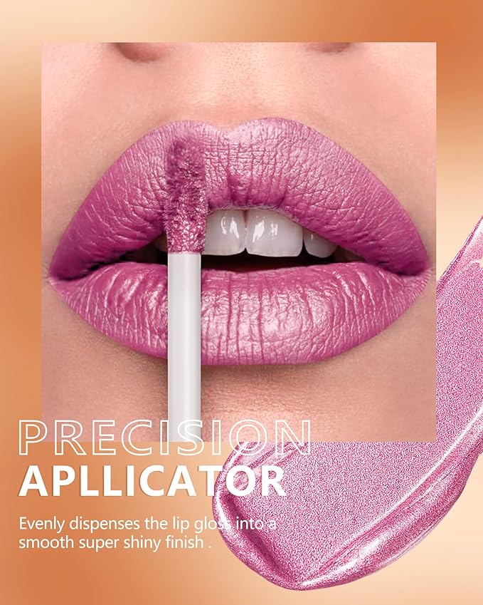 MAKI YIKA Metallic Pink Lipstick for Women Nude Pink Lipsticks Long Lasting