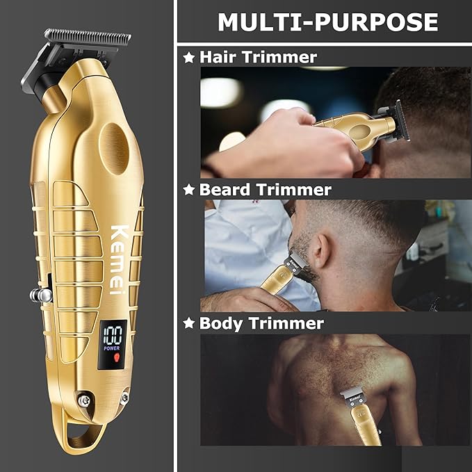 KEMEI 2293 Hair/Beard Trimmer for Men Zero Gapped Hair Clippers for Barbers