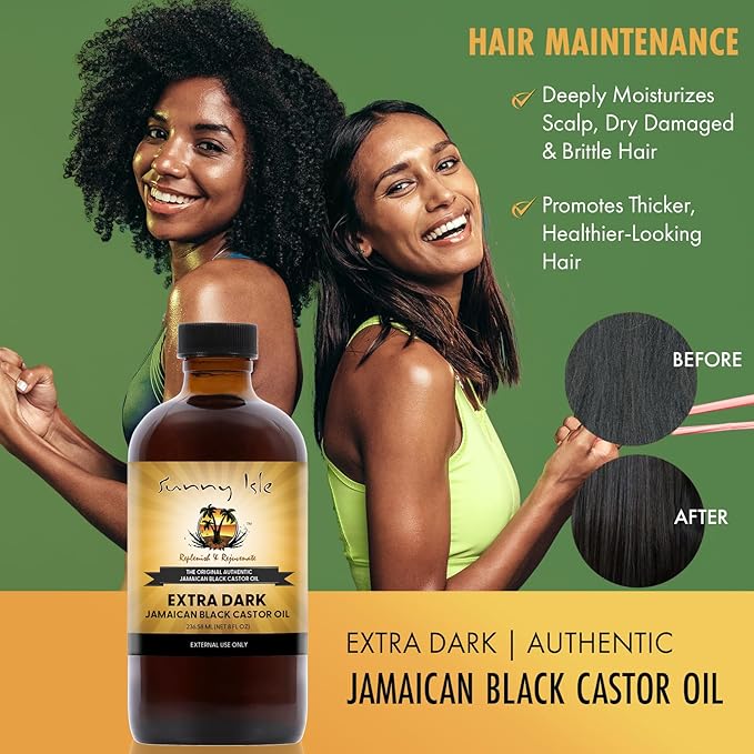 Sunny Isle Extra Dark Jamaican Black Castor Oil 8oz | Hair, Scalp, Skin