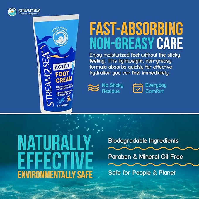 STREAM 2 SEA Active Foot Cream 2 Pack, Neem & Tea Tree