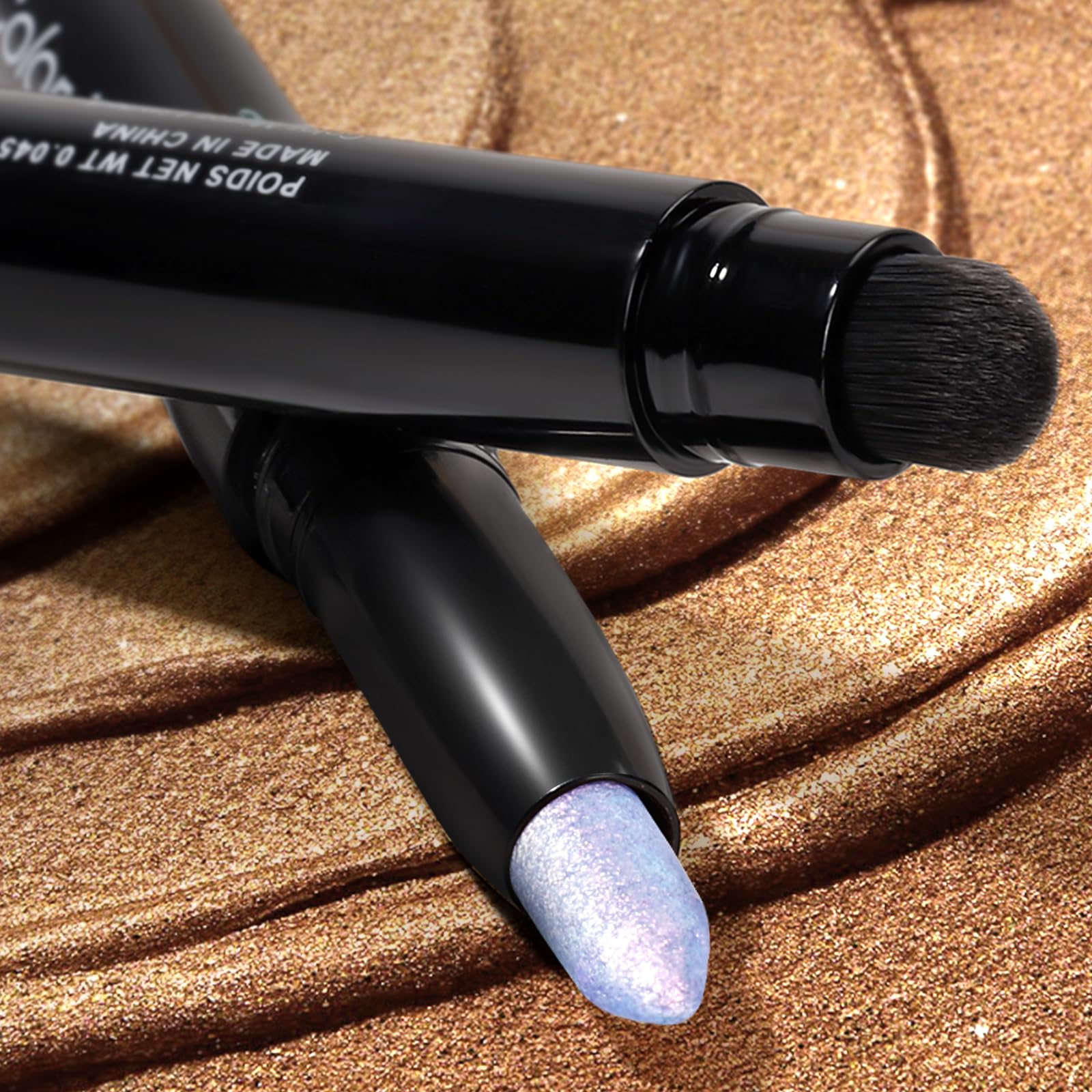 Color Mirror Longwear Cream Eye Shadow Sticks(48 Violet Metallic), Smudge-Proof, Waterproof Eyeshadow,Silky Formula Glitter With Makeup Brush,Light Purple Eyeshadow Stick
