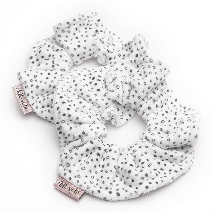 Kitsch Microfiber Quick-Dry Hair Towel Scrunchie - Micro Dot, 2pcs