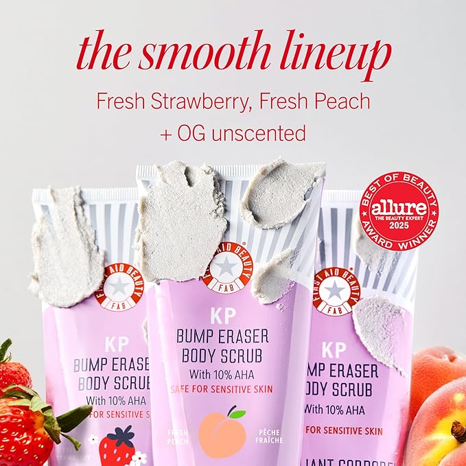 First Aid Beauty KP Bump Eraser Body Scrub Exfoliant for Keratosis Pilaris with 10% AHA 4 oz.