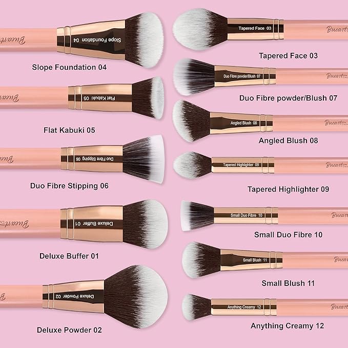 Bueart Design Labeled 30Pcs Professional Deluxe Makeup Brushes Set