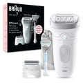 Braun Epilator Silk-épil 7, Hair Removal Device, Women Shaver & Trimmer, Wet and Dry, Wide Head, Includes Shaver Head and Trimmer Comb, SE7-041, Silver