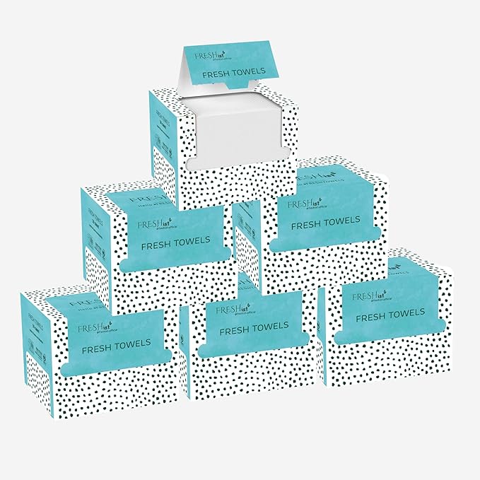 FRESHist FRESH TOWELS Disposable Face Towels, Makeup Removal Face Towelettes & Dry Wipes, 300 Ct, 6 Packs