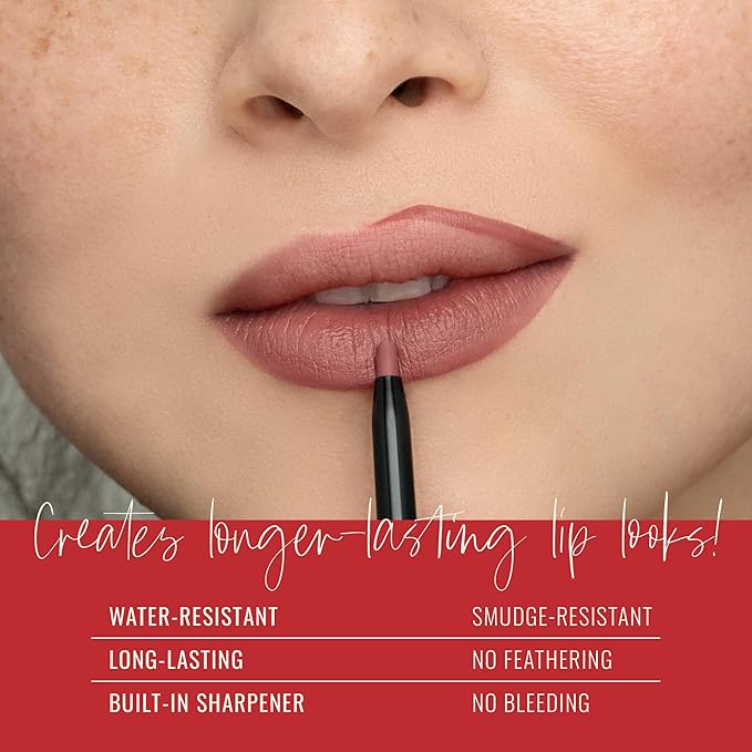 Runway Rogue Designer Liner Lip Pencil, Matte Light Sandy-Beige Lip Liner Pencil and Lip Liner Sharpener, ‘Spotlight’