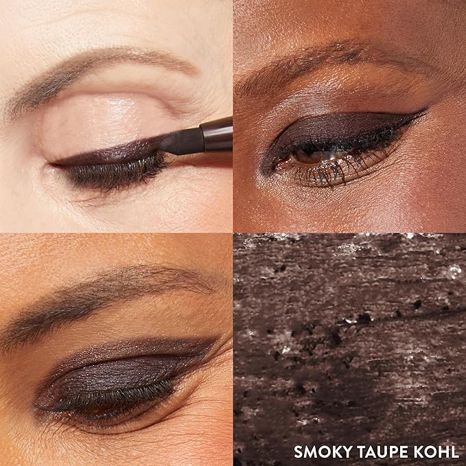 LAURA GELLER NEW YORK Kajal Longwear Kohl Eyeliner Pencil – Smoky Taupe – Smooth, Blendable Application, Long-Wearing, Non-Creasing – Infused with Caffeine & Vitamin E – Built-In Sharpener