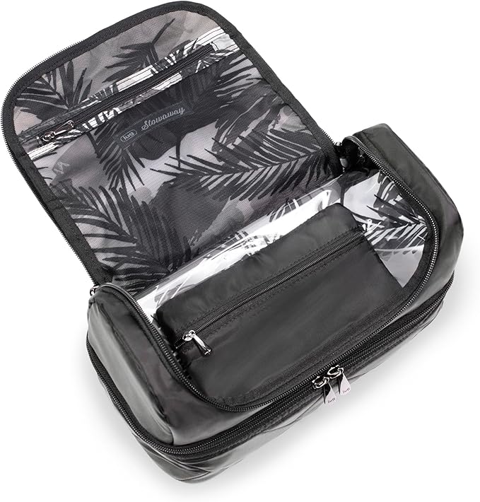 Lug Stowaway Cosmetic Case for Women – Double-Decker Travel Makeup Bag with Wipeable Lining, Camo Taupe