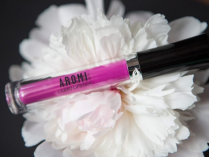 Aromi Pink Peonies Matte Liquid Lipstick, Magenta Fuchsia