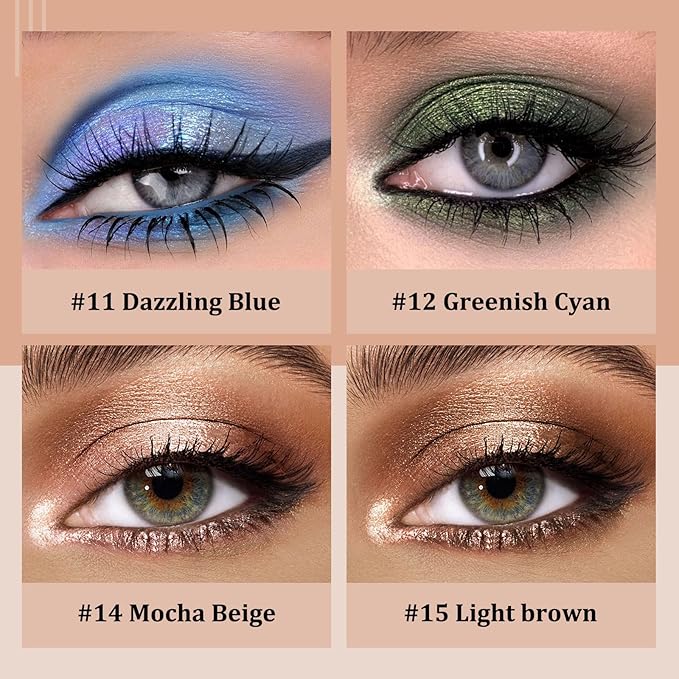 MooGlamor Colorful Shimmer Eyeshadow Eye Shadow Sticks Set (Type B 8 Pcs)