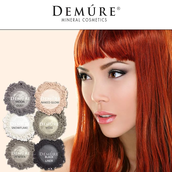 Demure Mineral Make Up (Pewter) Eye Shadow, Shimmer, Loose Powder, Glitter, Organic Natural, Organic, Natural Eyeshadow, Professional