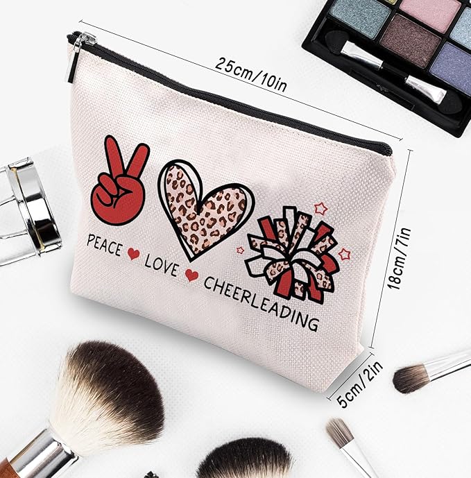 CEASQVAA Cheer leading Gifts for Women, Makeup Cosmetic Bag Gifts for Cheer-leading Women Friends, Birthday Gifts for Cheerleader travel Makeup Pouch