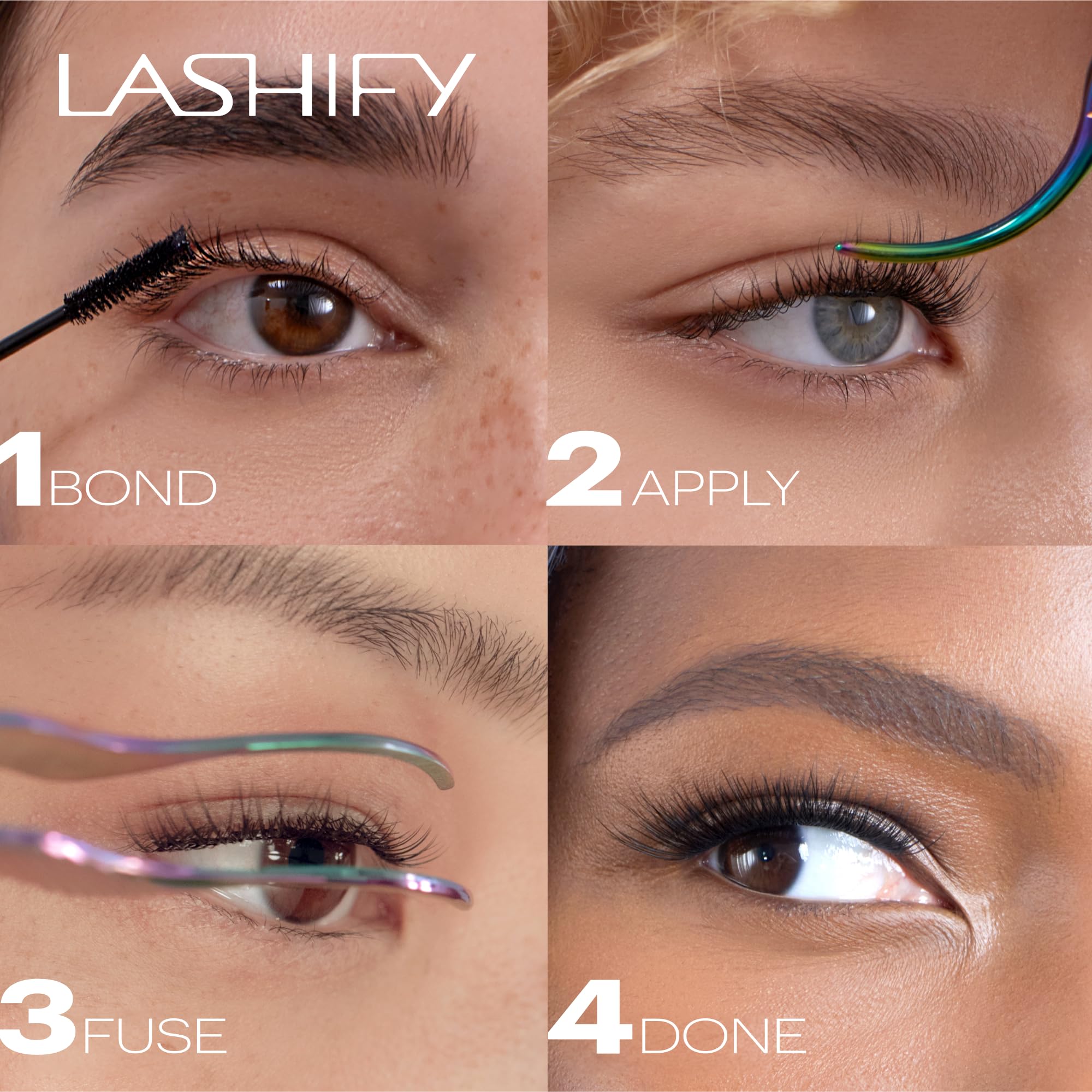 Lashify Curl 10mm Gossamer DIY Eyelash Extensions Refill, Black, Easy False Eyelashes for a Natural Look