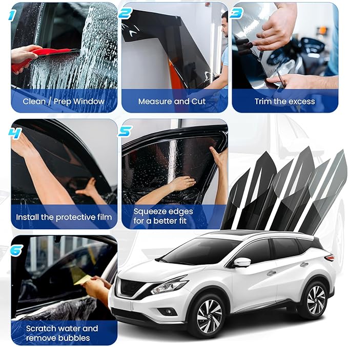 LuxeShade Car Window Tint 20% VLT - 20" in x 10' Ft Nano Carbon Window Tint Privacy Film for Car, Heat & UV Blocking, Glare Reduction and Scratch Resistant Automotive Tinting Roll