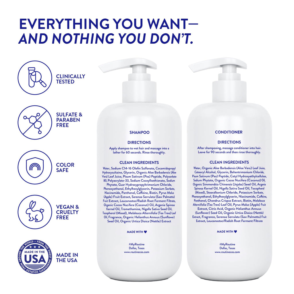 Routine Wellness Shampoo & Conditioner Rose Hips Set + Hair Serum