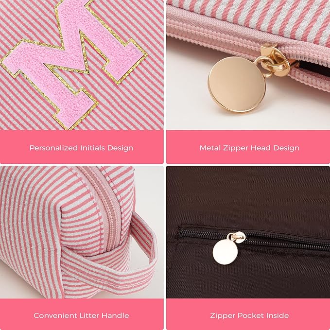 Btffitting Gifts for Teen Girls Women - Birthday Gifts for 10 11 12 13 14 15 16 17 18 Years Old Girl,Makeup Bag Cosmetic Bag,Teacher Gift Trendy Stuff Toiletry Bag - Peach,M