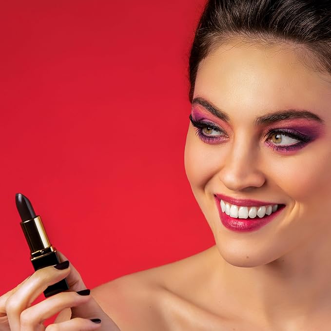 L'Paige pH Color-Changing Black Lipstick | Black to Wine Magenta Transformation | Aloe Vera Moisturizing Formula | Long-Lasting Lip Stain-Like Color | Shade LBK
