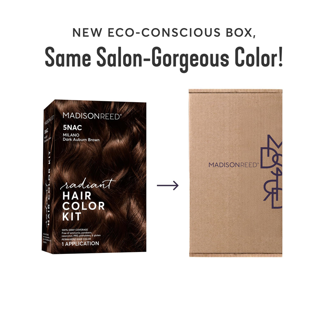 Madison Reed Radiant Hair Color Kit - 6NAC Medium Chocolate Brown with Copper-Auburn Undertones (Verona), Permanent Hair Dye, Dimensional Superior Gray Coverage | PPD-Free & Ammonia-Free, 1 Pack