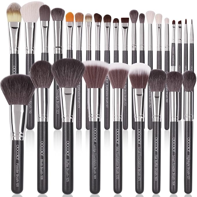 docolor 29Pcs Makeup Brushes Set with Goat Synthetic Fiber, PU Flip Case