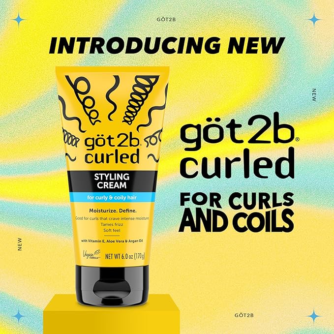 got2b Curled Styling Cream, Curl Defining Cream for Curly Hair