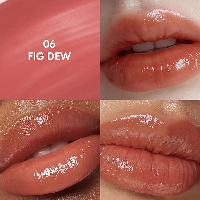 Amuse SEOUL Daisy Flower Dew Tint (06 FIG DEW) - Glossy Moisturizing Lip Stain, Watery Glow Lip Tint, Long Lasting Color, Dewy Finish, Vegan, Korean Beauty Makeup
