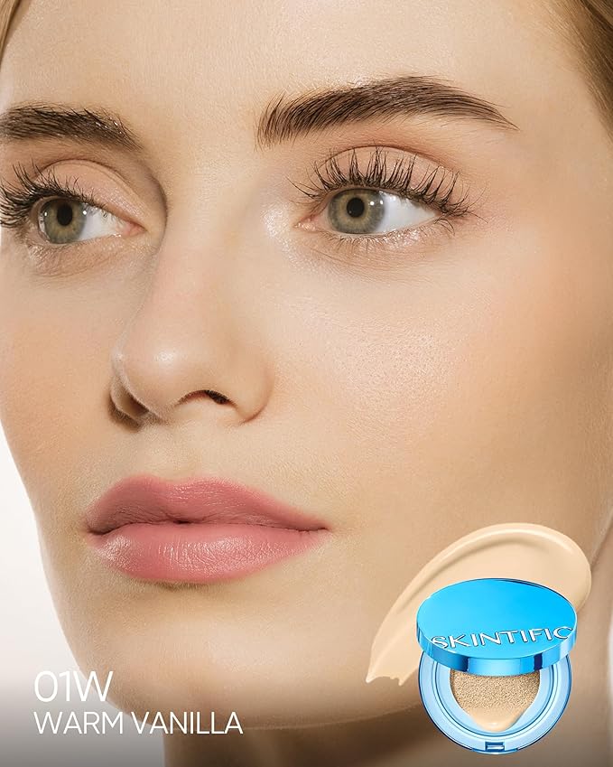 SKINTIFIC Velvet Matte Cushion Foundation Blue #01W Warm Vanilla