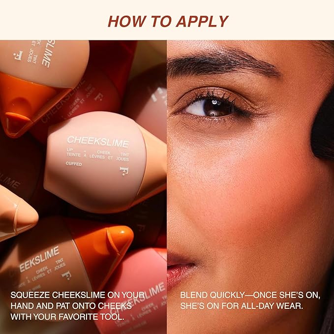 Freck Beauty CHEEKSLIME Lip and Cheek Tint, 15ml | Liquid Cream Blush Makeup, Long Lasting Pigmented Natural Skin Finish |Blends Seamlessly, Dries Down for All Skin Tones |Big Thrills (Warm Deep Rose)