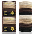 KANPRINCESS 16Pcs Hair Ties For Thick Hair, Strong Stretchy Hair Bands For Women Girls, No Slip Braided Hair Ties No Damage, Ponytail Holders-Exceptionally Secure with Gentle Hold (Set 8)