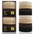 KANPRINCESS 16Pcs Hair Ties For Thick Hair, Strong Stretchy Hair Bands For Women Girls, No Slip Braided Hair Ties No Damage, Ponytail Holders-Exceptionally Secure with Gentle Hold (Set 8)