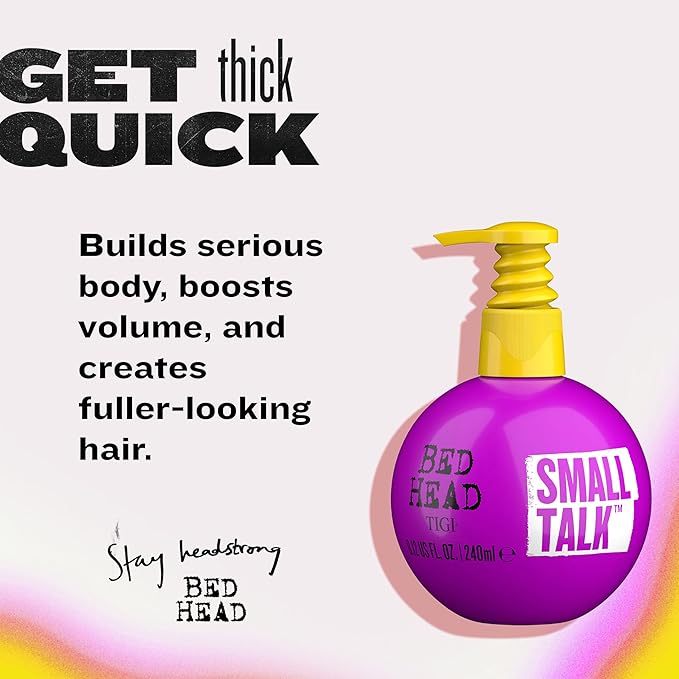 TIGI Bed Head Hair Thickening Cream, Small Talk 3-Pack – Moisturizing, Volumizing Products for Smoother, Thicker-Looking Hair, Frizz Control, Anti-Humidity, 8.12 Oz Ea