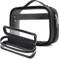 Pinkmik Travel Makeup Bag Set Portable Clear Cosmetic & Toiletry Case Women's Purse Organizer and Car Essentials with Zipper