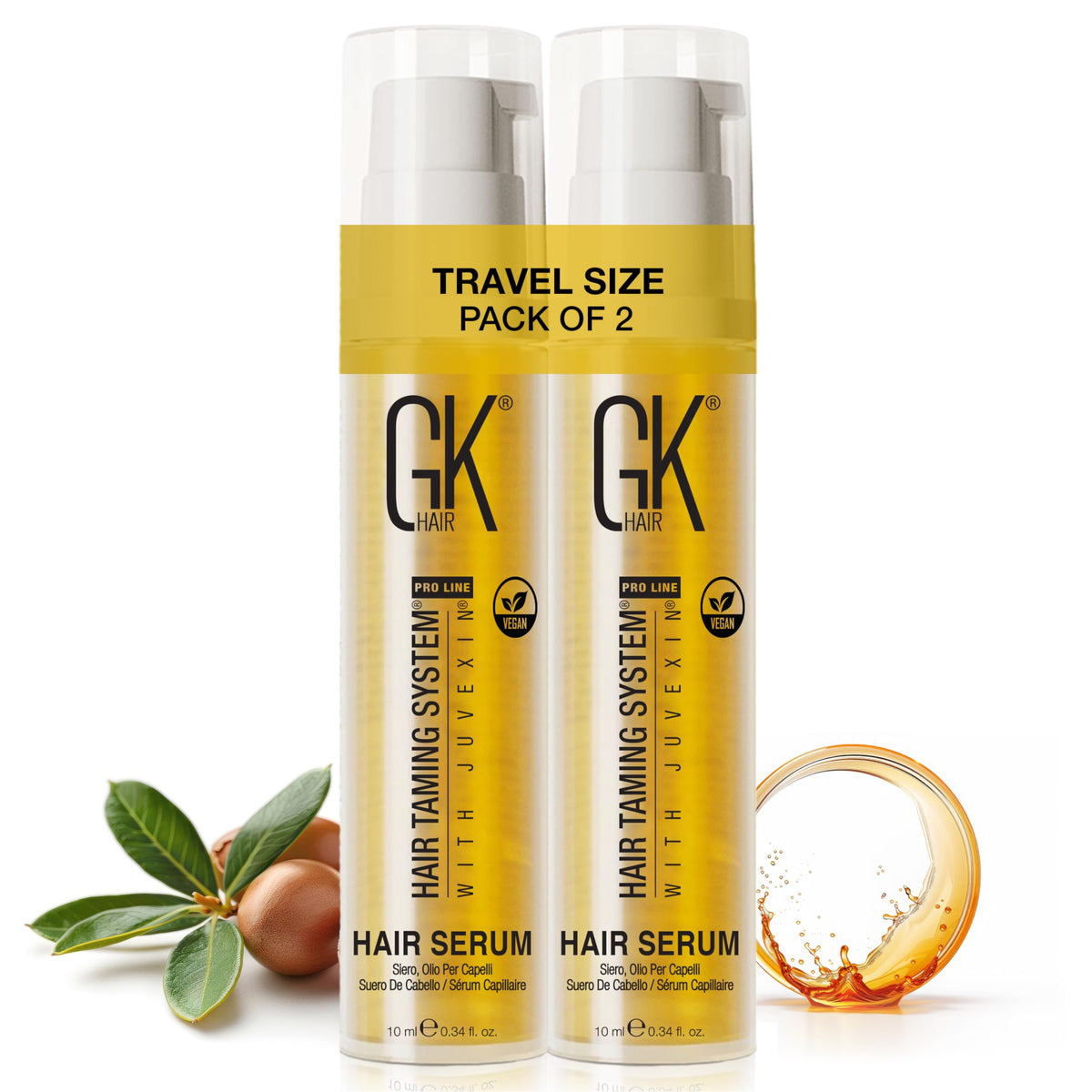 GK HAIR Oil- Argan Oil Hair Serum For Frizzy And Damaged Hair- Perfect For Keratin,Frizzy, Curly, Dry & Damaged ends-Adds Shine and Smooths,Paraben,Phthalate and Sulfate Free (3.4 oz)