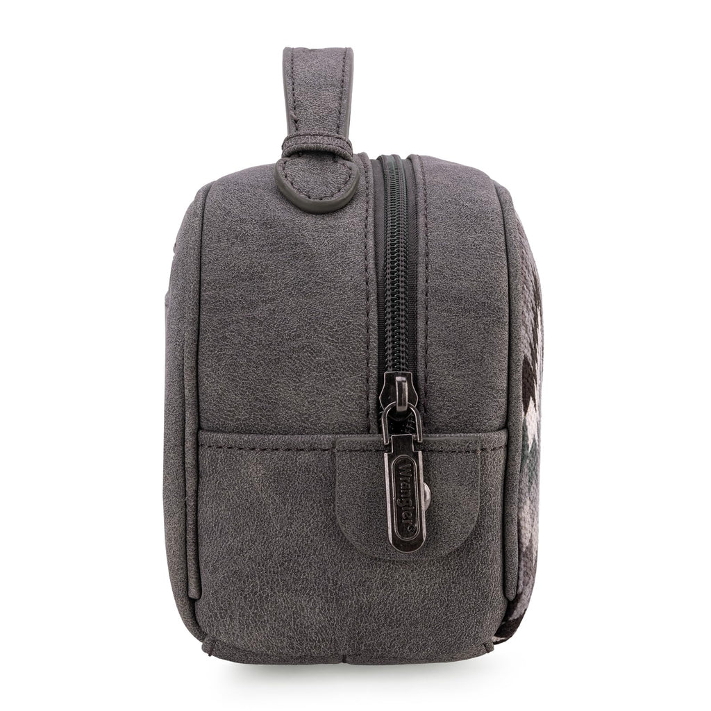 Montana West Wrangler Makeup Bag for Women Small Cosmetic Toiletry Bags Western Make Up Pouch Durable Cute Travel Purse, Grey