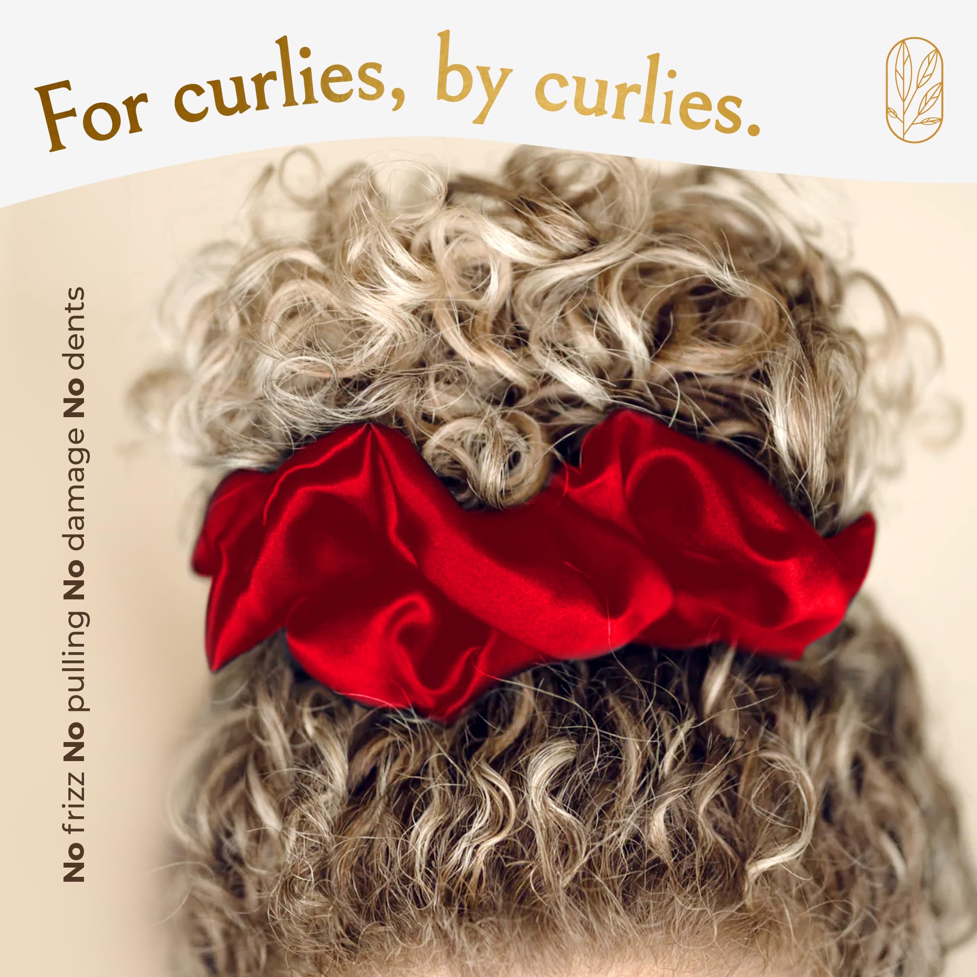 Curlfriend Oversized Mulberry Silk Scrunchies, XL, Poppy Razzi Red