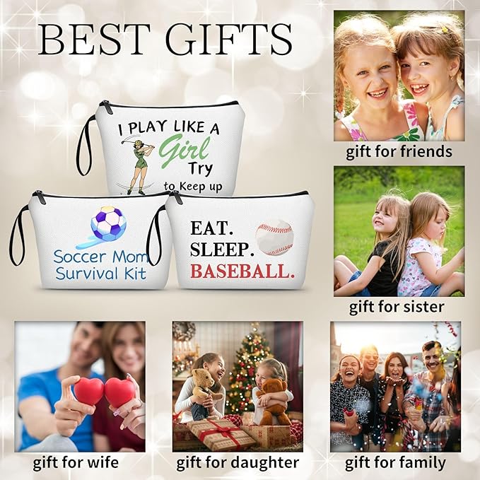 ARIOSEY Baseball Themed Travel Makeup Bag, Multifunctional Cosmetic Case, Multicolour, Women's Gift for Mom, Sister, Friend, Travel/On-the-go, Daily Use, Toiletry