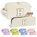 YOOLIFE Unique Make Up Bag - Cosmetic Bag Organizer, Brush Pouch, Travel Essentials, Personalized Gifts for Women, White Letter H