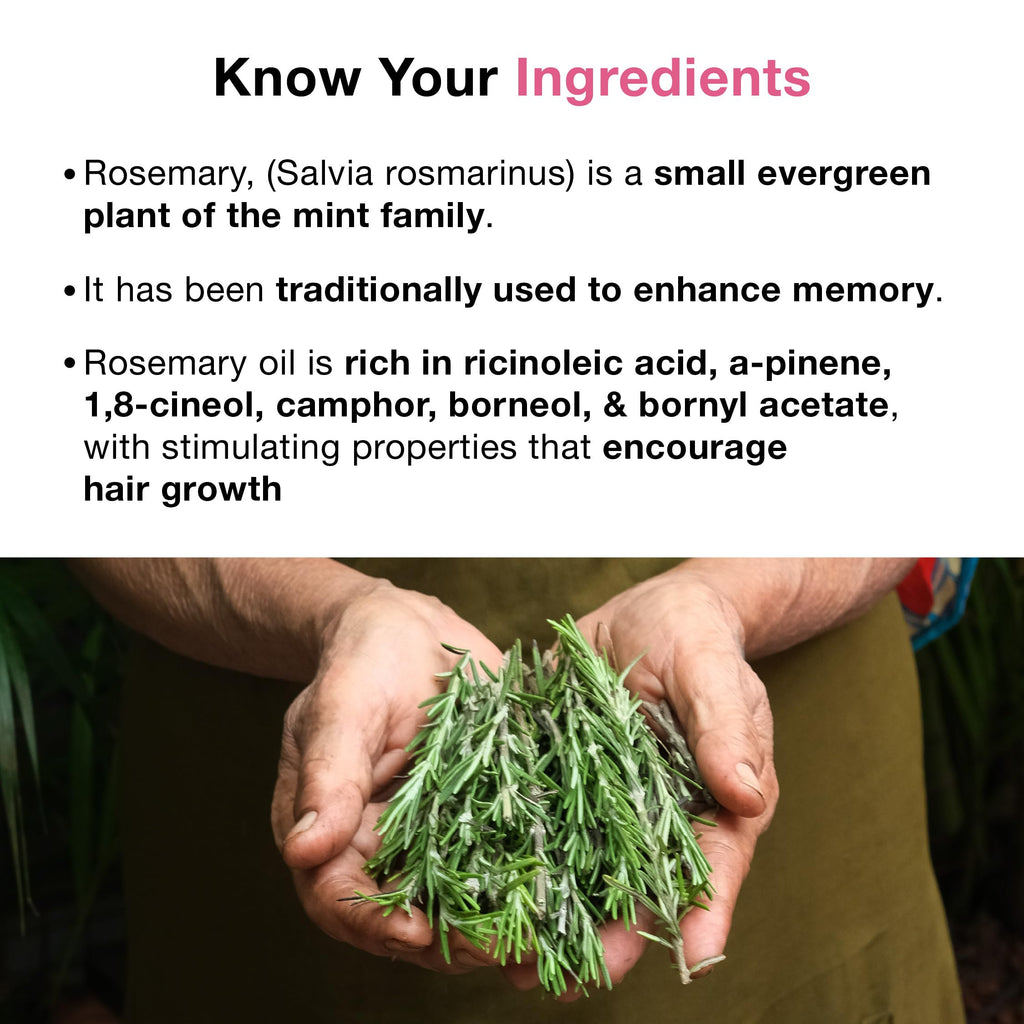 Soulflower 100% Pure Rosemary Oil for Hair Growth, Hair Fall Control, Strengthening, Volumising Hair Oil for All Types | Organic Certified (1 fl oz)
