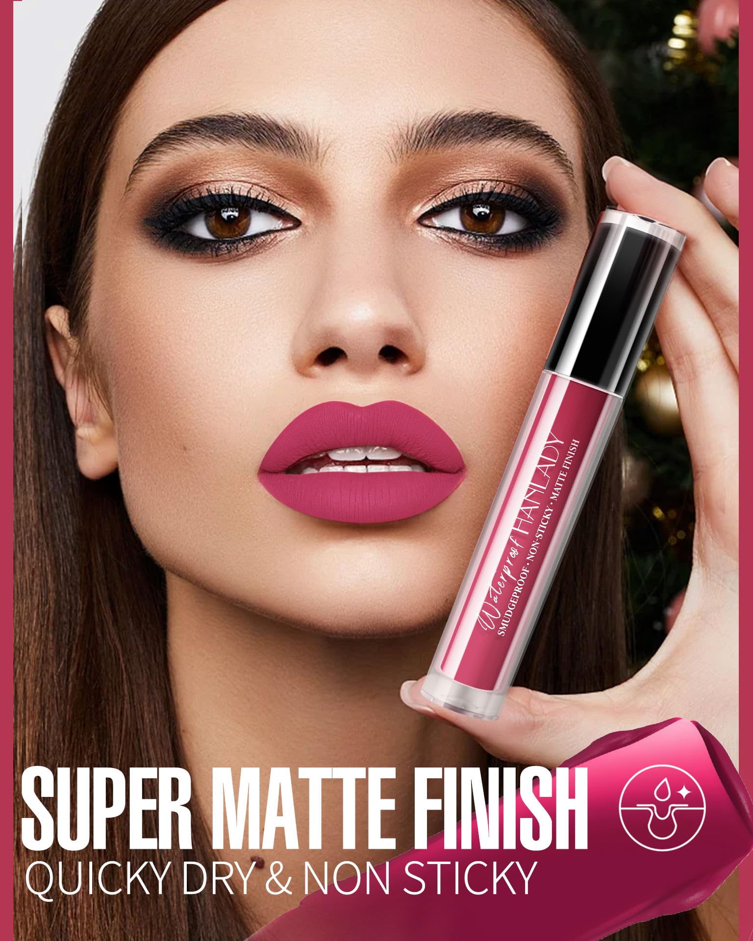 HANLADY Dark Red Lipstick Long Lasting Lipsticks for Women Smudgeproof