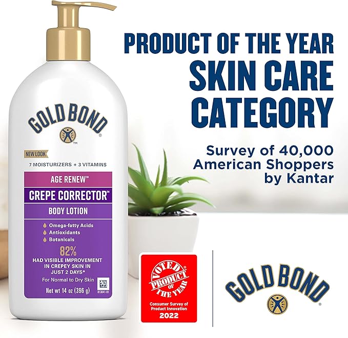 Gold Bond Age Renew Crepe Corrector Body Lotion, Replenishing & Smoothing Formula, Gold Bond Crepe Corrector Body Lotion, 14 oz