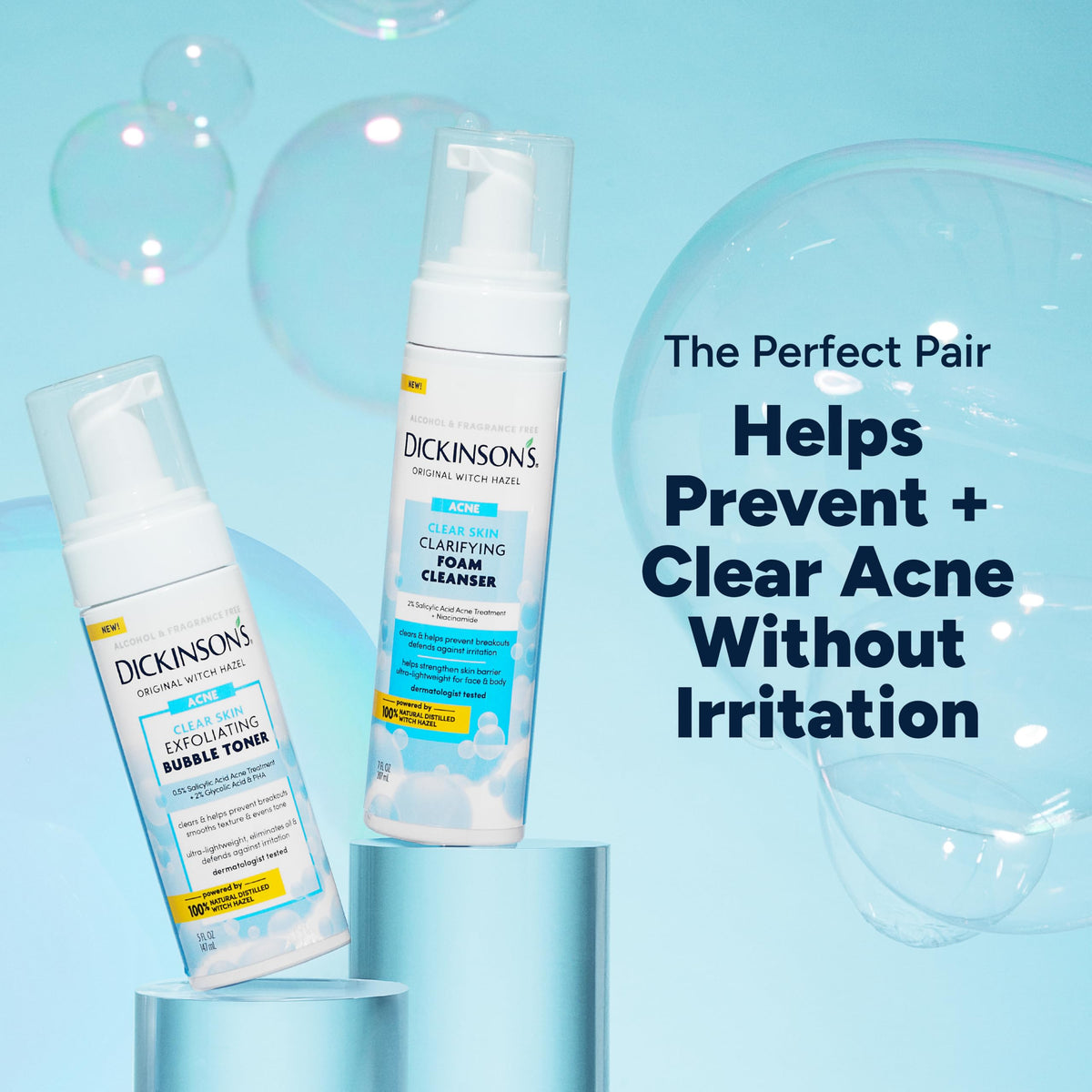 Dickinson's Witch Hazel Exfoliating Bubble Toner | Salicylic Acid | 5 Fl Oz