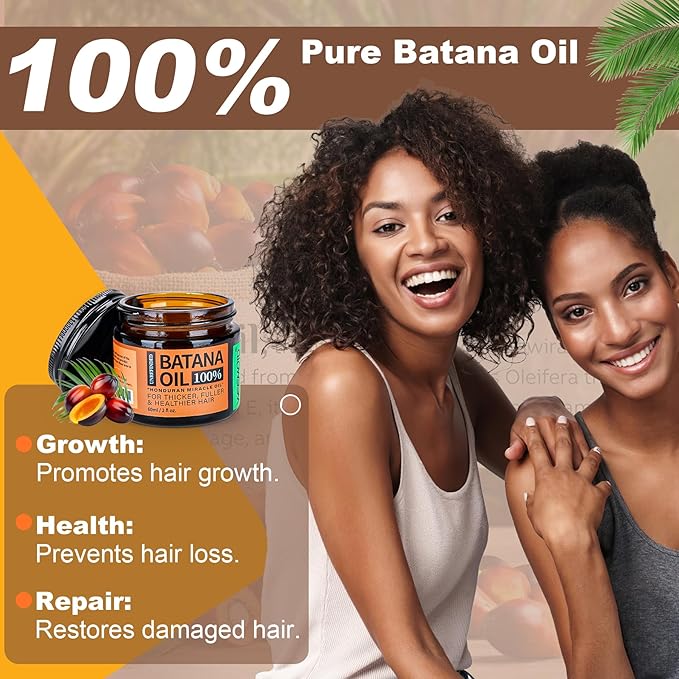 WEEMOTD 100% Raw Batana Oil for Hair, Unrefined Conditioning Scalp Oil from Honduras, Moisturizing Hair Mask, Adds Shine & Softness for Men & Women (2 Fl Oz, Bright Coffee)