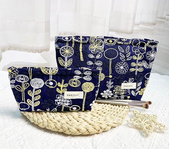 getgto 2 Pcs Makeup Bags, Large Cosmetic Bag Travel Toiletry Bag