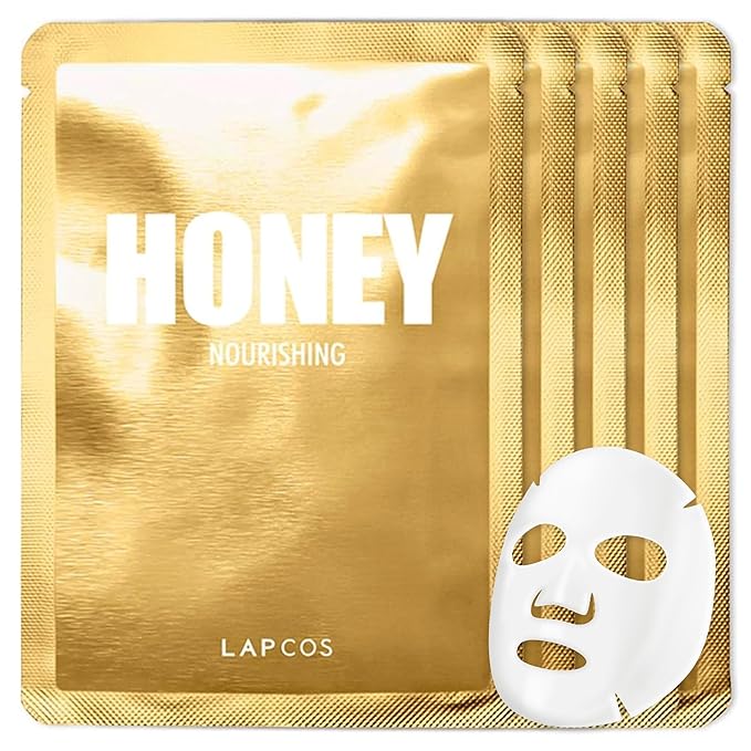 LAPCOS K Beauty Honey Sheet - Nourishing Face Mask (Pack of 5)