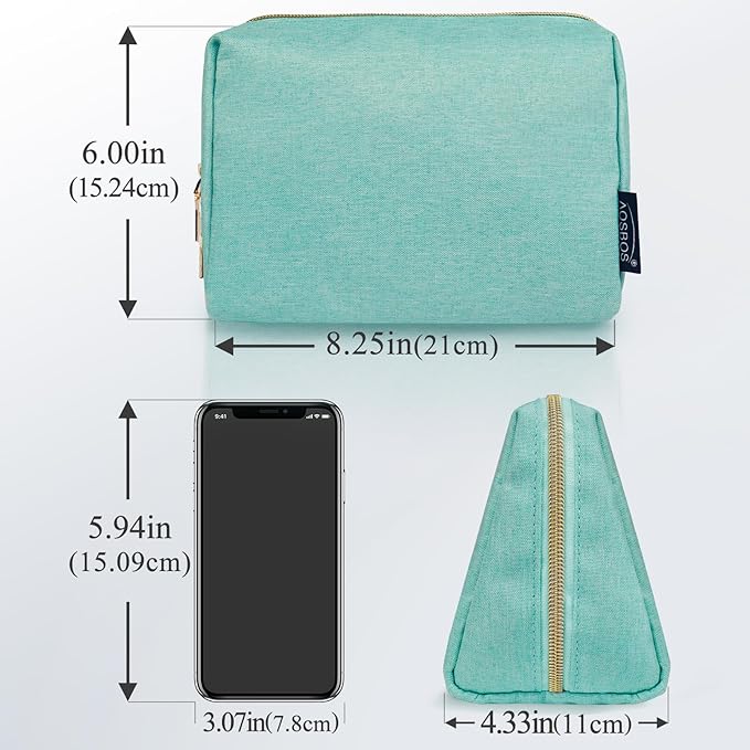 Aosbos Small Makeup Pouch, Travel Cosmetic Bags for Women,Travel Pouch